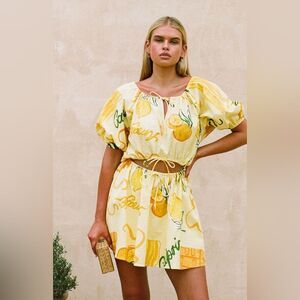 Sabo Sample Milo Dress Amalfi Citrus Yellow Lemon Print